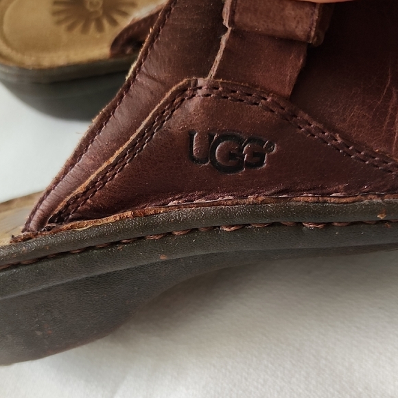 UGG Women's Brown Leather Slip-On - Picture 6 of 13